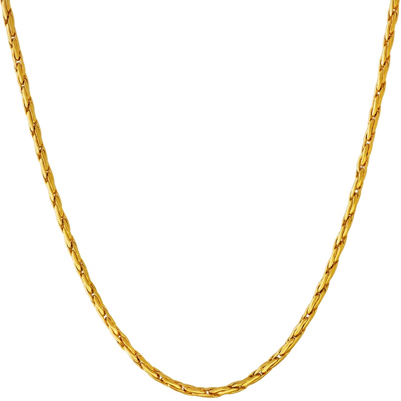 LIFETIME JEWELRY Twister Weave Chain Necklace for Women & Men 24k Real Gold Plated (2mm & 3mm) (16 inches, 2mm) - Image 1